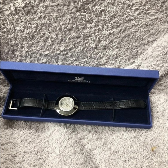 Swarovski Women's 5080506 Octea Crystal Black Leather Watch - Picture 3 of 8